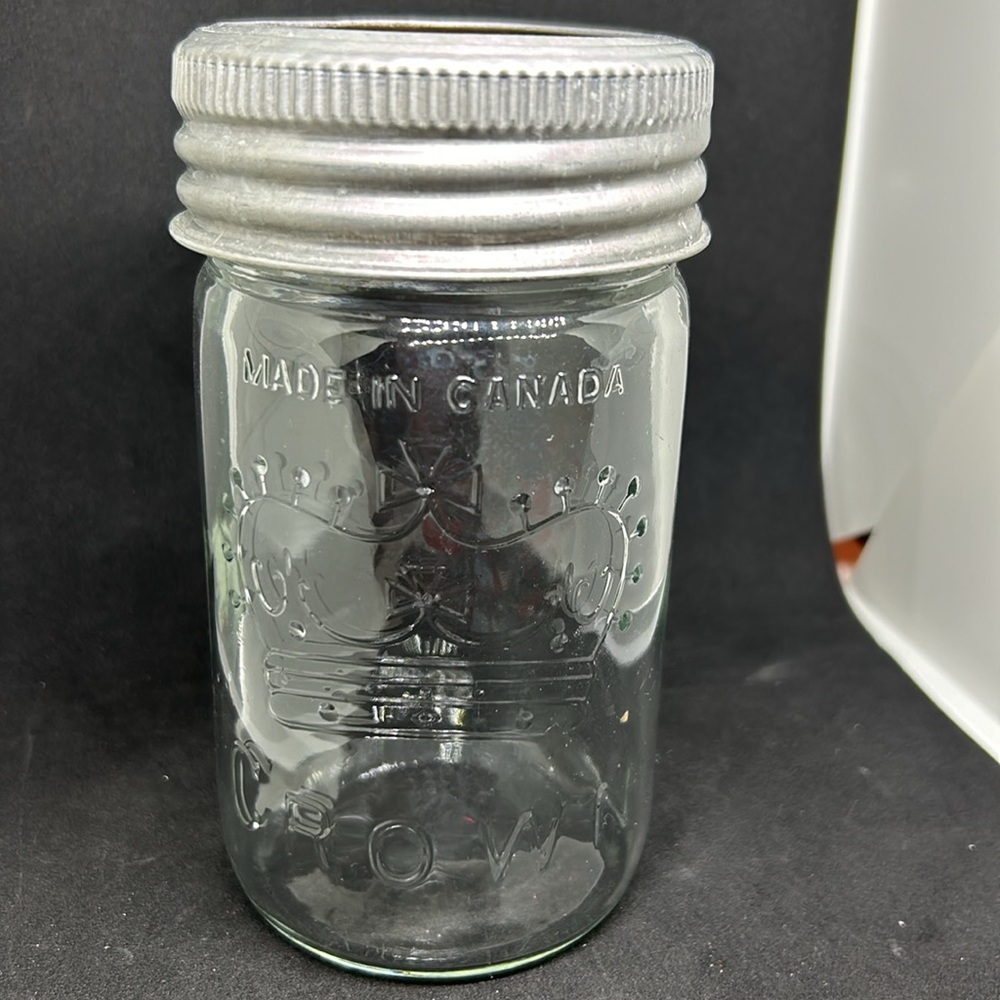 Vintage glass Jar with Zinc lid